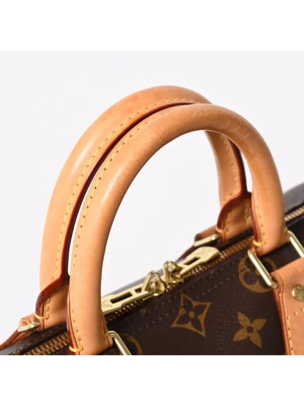Louis Vuitton Speedy 25 Handbag Monogram Leather Brown Gold